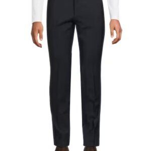 Hugo Boss Men's Aldon Hartley Black Wool Suit/Dress Pants Unhemmed 46R